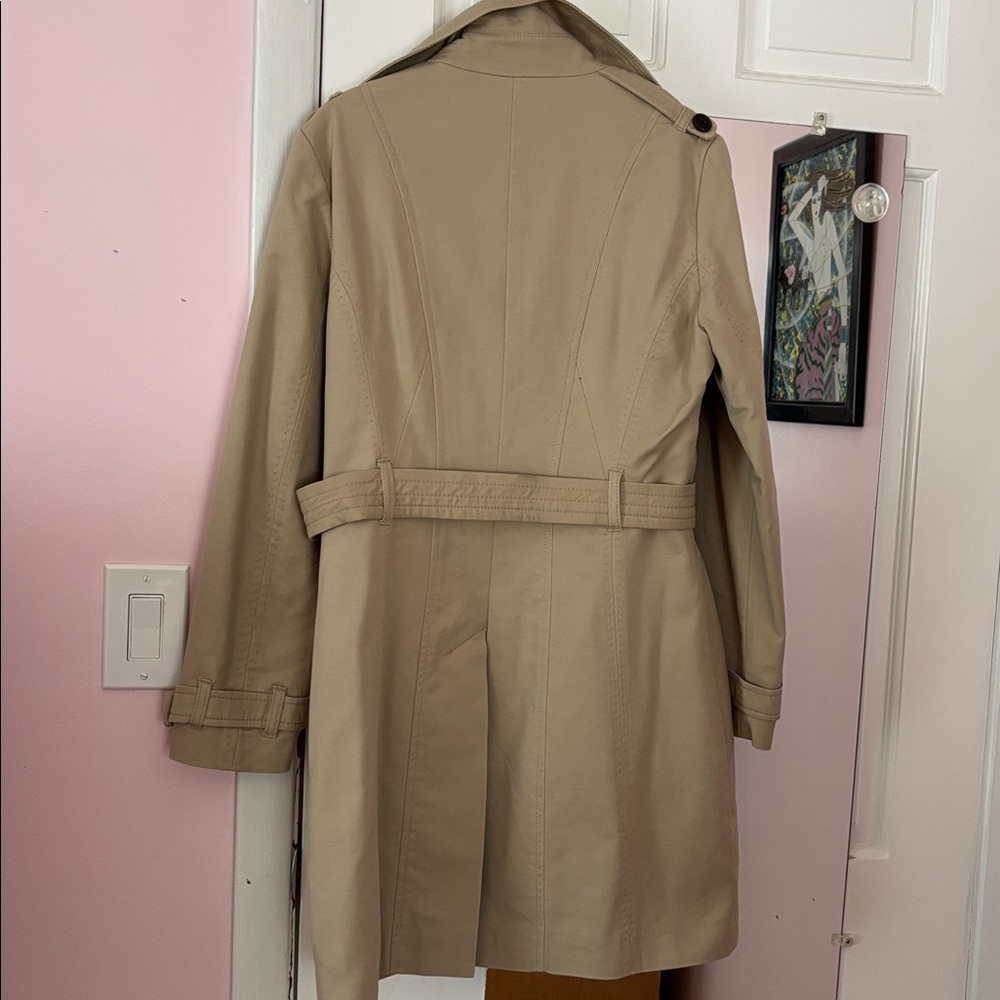 Willi Smith Beige Double-Breasted Trench Coat - Picture 7 of 7
